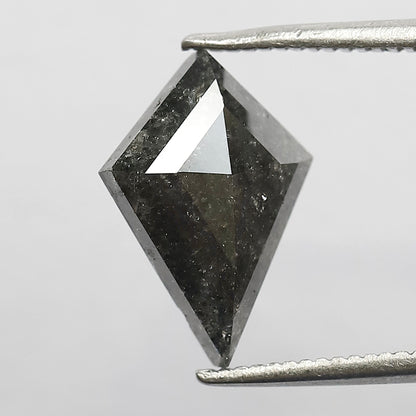 2.25 CT Kite Shape Natural Loose Earth Mined Diamond, 12.50 mm Gray Black Salt and Pepper Diamond For Wedding Ring