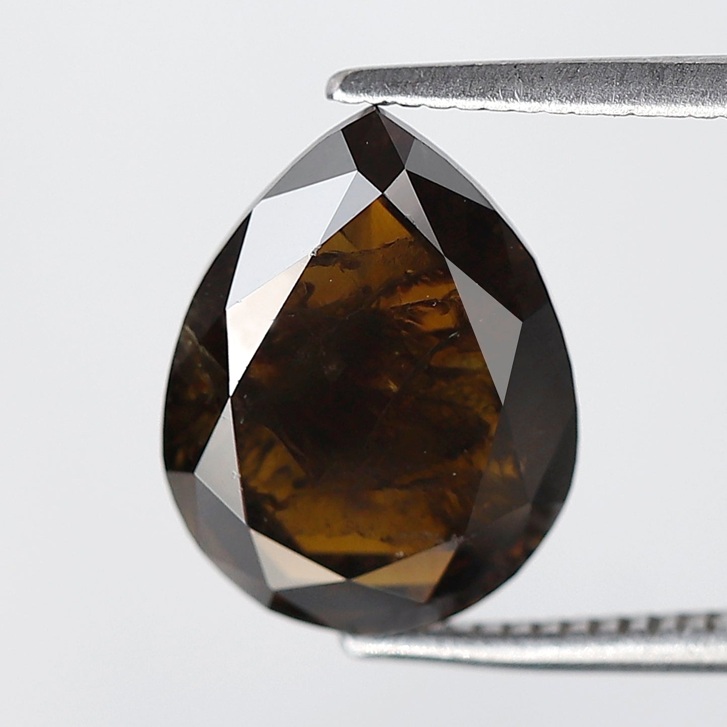 3.82 Ct Pear Shape Natural Loose Diamond 11 MM Elongated Honey Brown Color Salt and Pepper Diamond