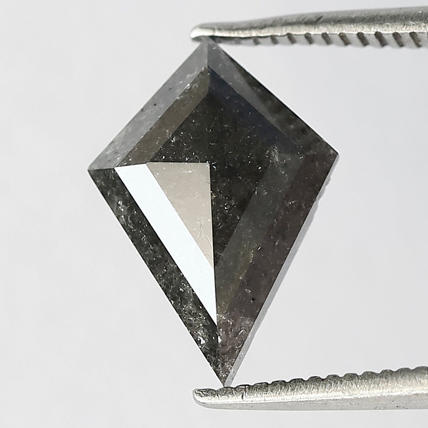 2.25 CT Kite Shape Natural Loose Earth Mined Diamond, 12.50 mm Gray Black Salt and Pepper Diamond For Wedding Ring