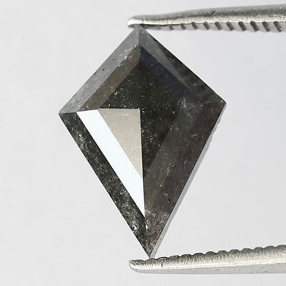 2.25 CT Kite Shape Natural Loose Earth Mined Diamond, 12.50 mm Gray Black Salt and Pepper Diamond For Wedding Ring