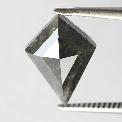 2.25 CT Kite Shape Natural Loose Earth Mined Diamond, 12.50 mm Gray Black Salt and Pepper Diamond For Wedding Ring