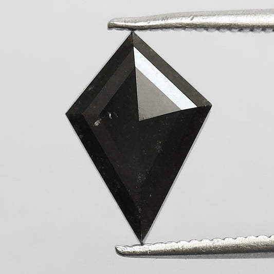 1.53 CT Kite Shape Salt and Pepper Diamond, Natural Gray Black Conflict Free Loose Diamond for Engagement Ring Jewelry