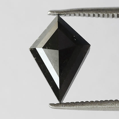 1.53 CT Kite Shape Salt and Pepper Diamond, Natural Gray Black Conflict Free Loose Diamond for Engagement Ring Jewelry