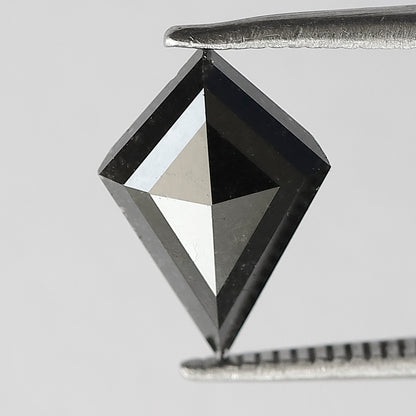 1.53 CT Kite Shape Salt and Pepper Diamond, Natural Gray Black Conflict Free Loose Diamond for Engagement Ring Jewelry