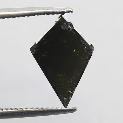 1.53 CT Kite Shape Salt and Pepper Diamond, Natural Gray Black Conflict Free Loose Diamond for Engagement Ring Jewelry