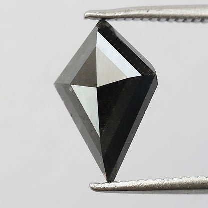 1.53 CT Kite Shape Salt and Pepper Diamond, Natural Gray Black Conflict Free Loose Diamond for Engagement Ring Jewelry