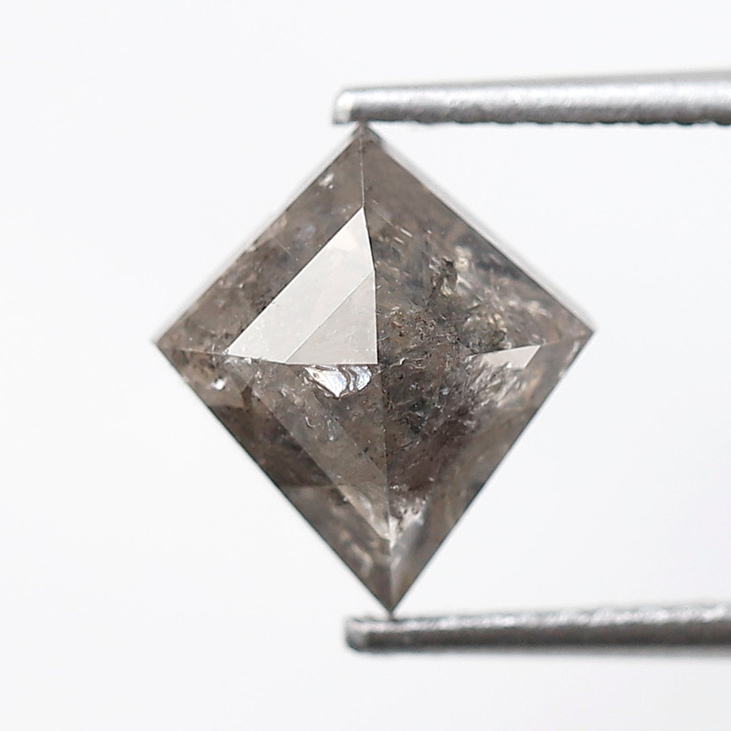 2.40 Ct 10 MM Kite Shape Salt and Pepper Diamond Grey Black Color Natural Loose Diamond