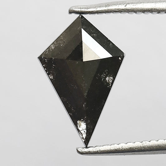 Natural Kite Shape Gray Black Diamond 1.34 CT, Salt and Pepper Loose Ethical Diamond for Custom Ring