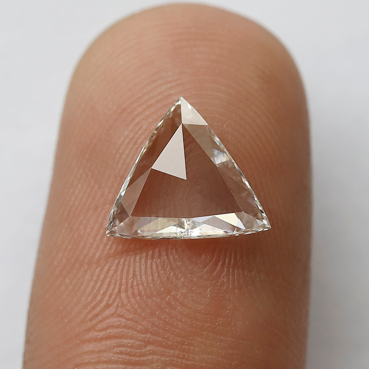 0.91 CT Triangle cut Loose Diamond, Natural FG color VS Clarity Rose cut Diamond