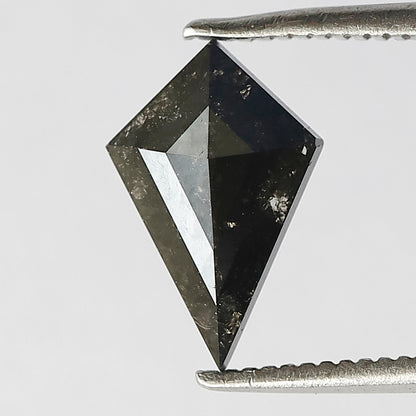 Natural Kite Shape Gray Black Diamond 1.34 CT, Salt and Pepper Loose Ethical Diamond for Custom Ring
