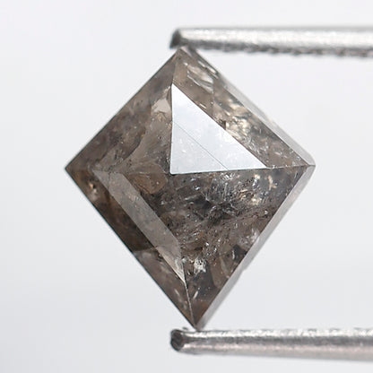 2.40 Ct 10 MM Kite Shape Salt and Pepper Diamond Grey Black Color Natural Loose Diamond