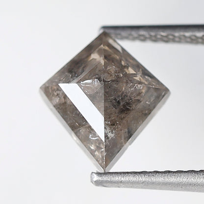 2.40 Ct 10 MM Kite Shape Salt and Pepper Diamond Grey Black Color Natural Loose Diamond