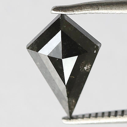 Natural Kite Shape Gray Black Diamond 1.34 CT, Salt and Pepper Loose Ethical Diamond for Custom Ring