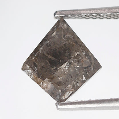 2.40 Ct 10 MM Kite Shape Salt and Pepper Diamond Grey Black Color Natural Loose Diamond