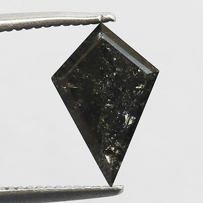 Natural Kite Shape Gray Black Diamond 1.34 CT, Salt and Pepper Loose Ethical Diamond for Custom Ring