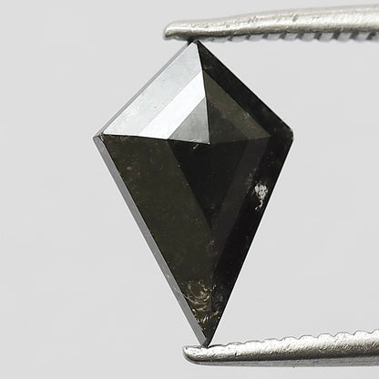 Natural Kite Shape Gray Black Diamond 1.34 CT, Salt and Pepper Loose Ethical Diamond for Custom Ring