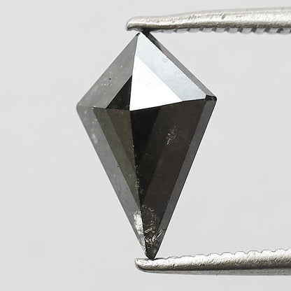 Natural Kite Shape Gray Black Diamond 1.34 CT, Salt and Pepper Loose Ethical Diamond for Custom Ring