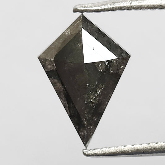 1.29 CT Conflict Free Kite Cut Diamond, Gray Black Salt and Pepper Natural Loose Diamond for Engagement Ring Making
