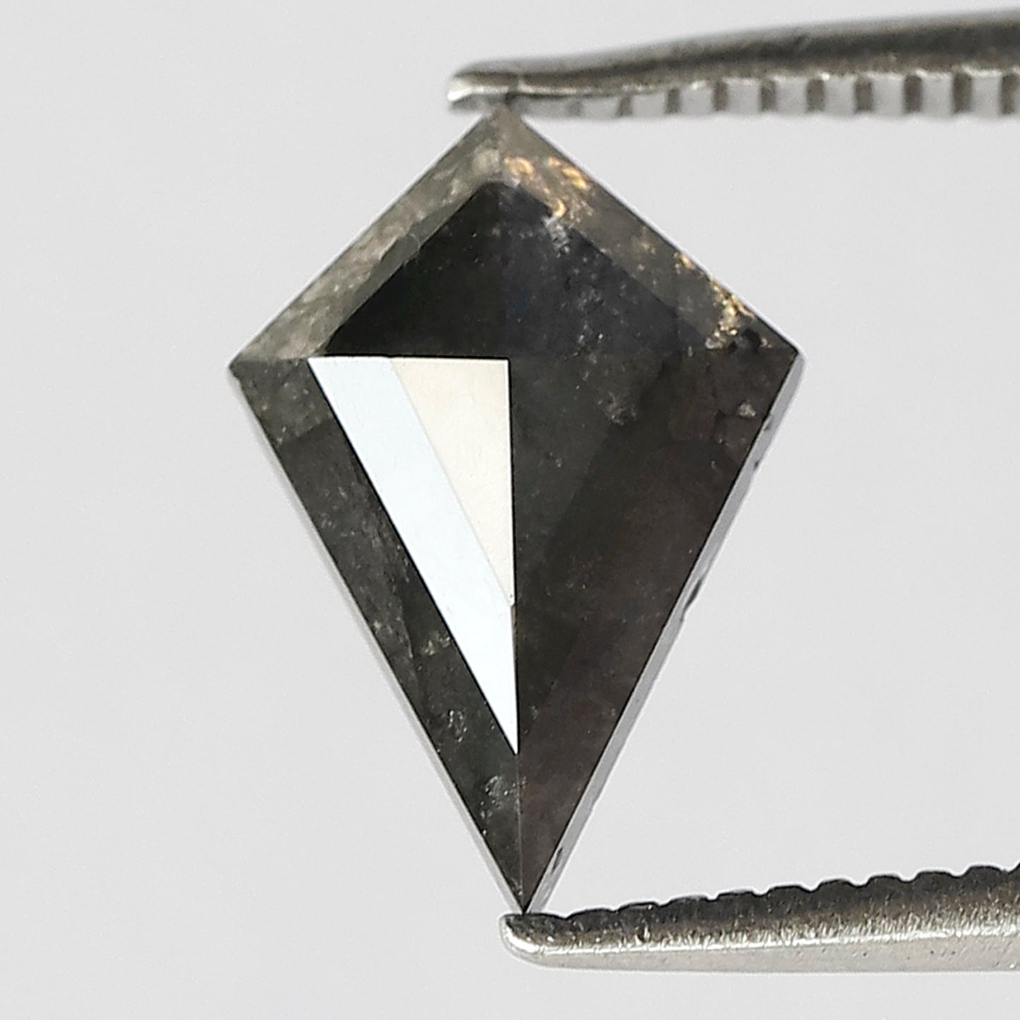 1.29 CT Conflict Free Kite Cut Diamond, Gray Black Salt and Pepper Natural Loose Diamond for Engagement Ring Making