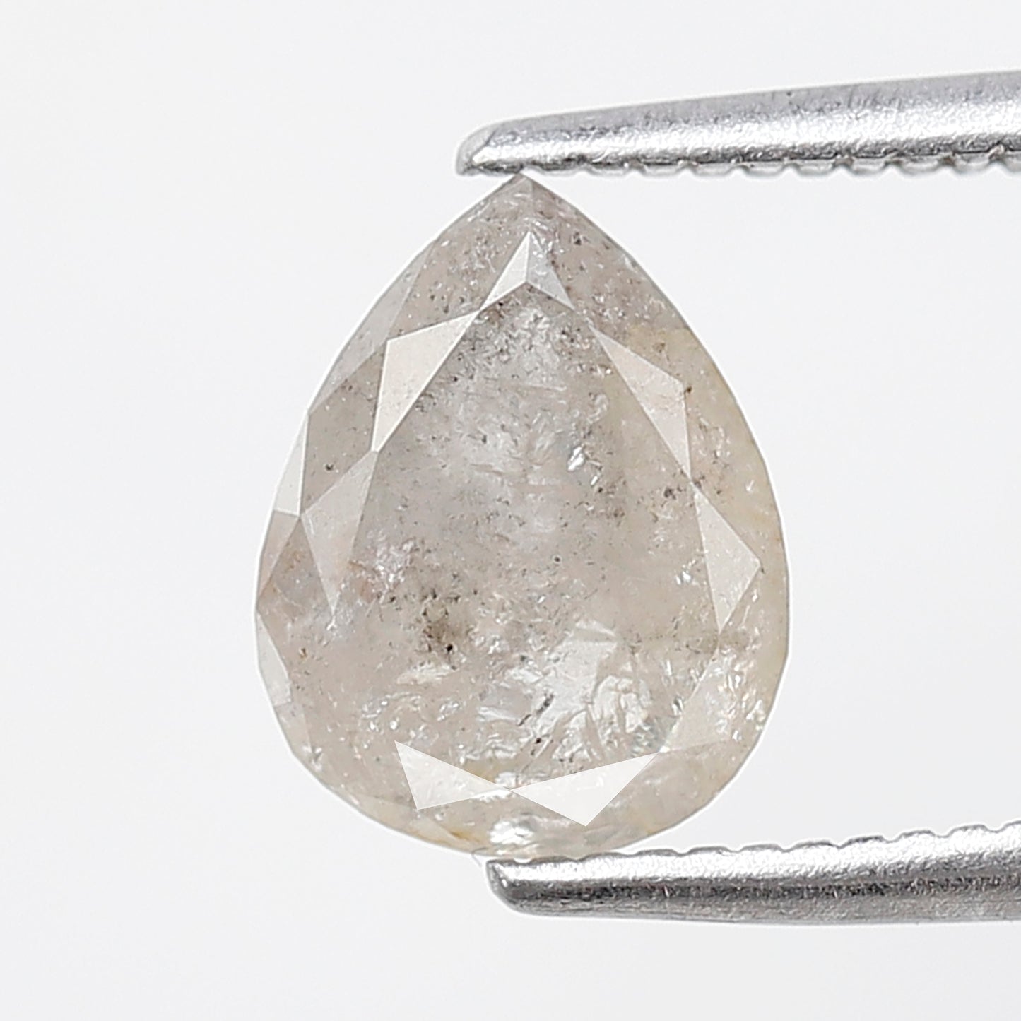 1.36 Ct Pear Shape Salt and Pepper Diamond 8 MM Grey white Color Natural Loose Diamond