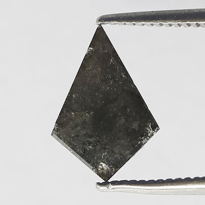 1.29 CT Conflict Free Kite Cut Diamond, Gray Black Salt and Pepper Natural Loose Diamond for Engagement Ring Making