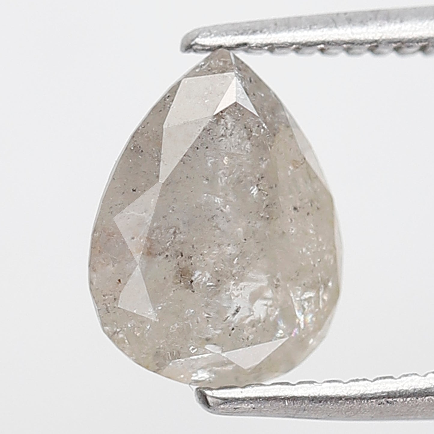1.36 Ct Pear Shape Salt and Pepper Diamond 8 MM Grey white Color Natural Loose Diamond