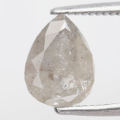 1.36 Ct Pear Shape Salt and Pepper Diamond 8 MM Grey white Color Natural Loose Diamond