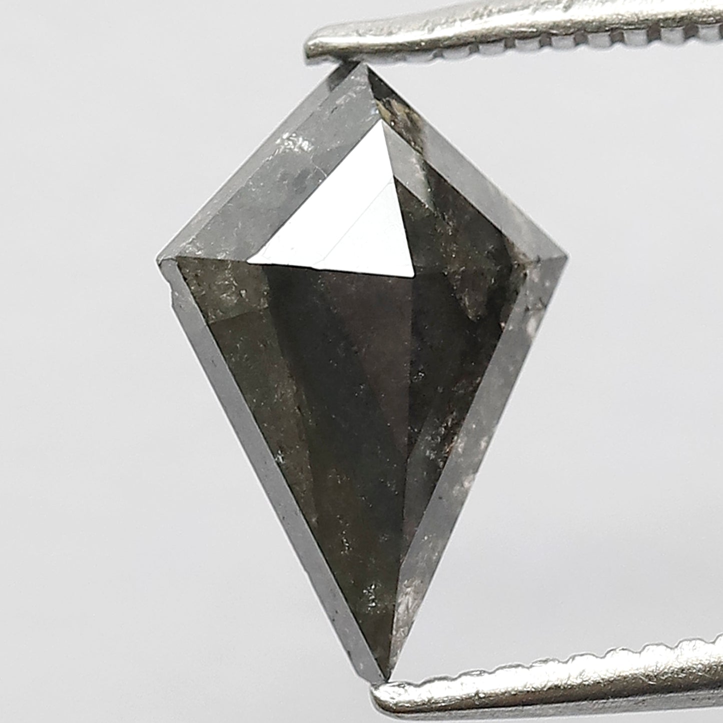 1.29 CT Conflict Free Kite Cut Diamond, Gray Black Salt and Pepper Natural Loose Diamond for Engagement Ring Making