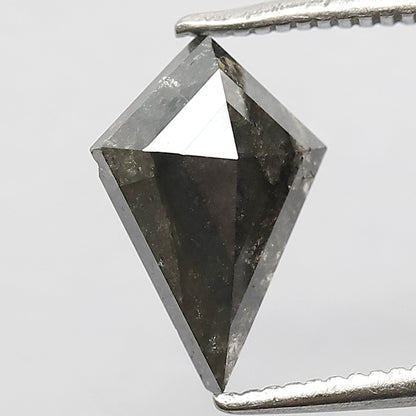 1.29 CT Conflict Free Kite Cut Diamond, Gray Black Salt and Pepper Natural Loose Diamond for Engagement Ring Making