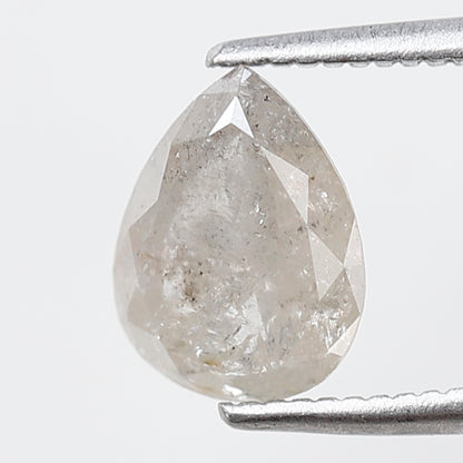 1.36 Ct Pear Shape Salt and Pepper Diamond 8 MM Grey white Color Natural Loose Diamond