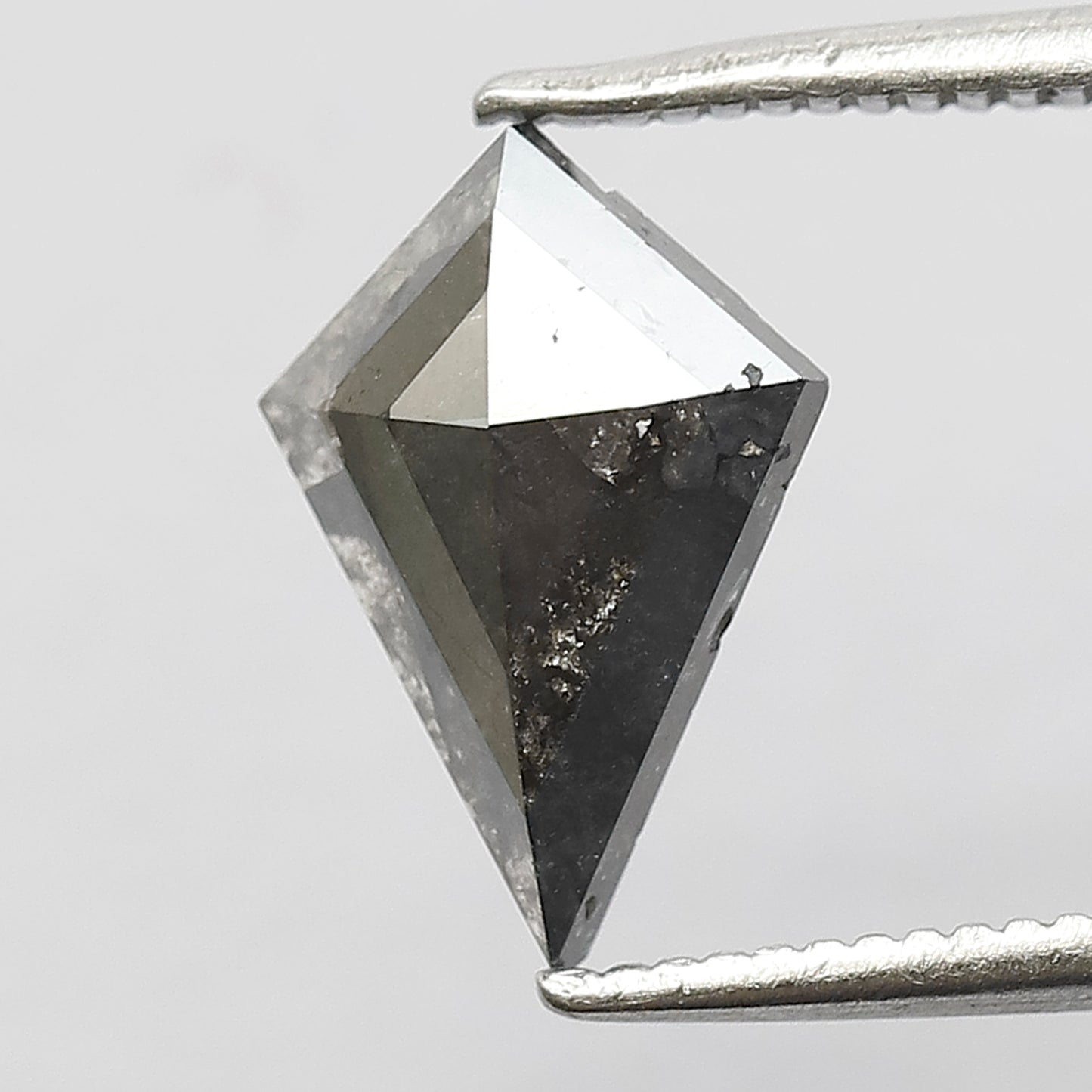 1.29 CT Conflict Free Kite Cut Diamond, Gray Black Salt and Pepper Natural Loose Diamond for Engagement Ring Making