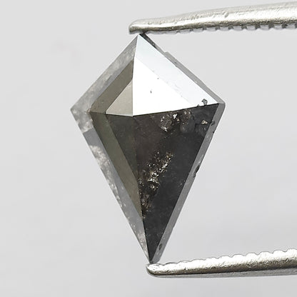 1.29 CT Conflict Free Kite Cut Diamond, Gray Black Salt and Pepper Natural Loose Diamond for Engagement Ring Making