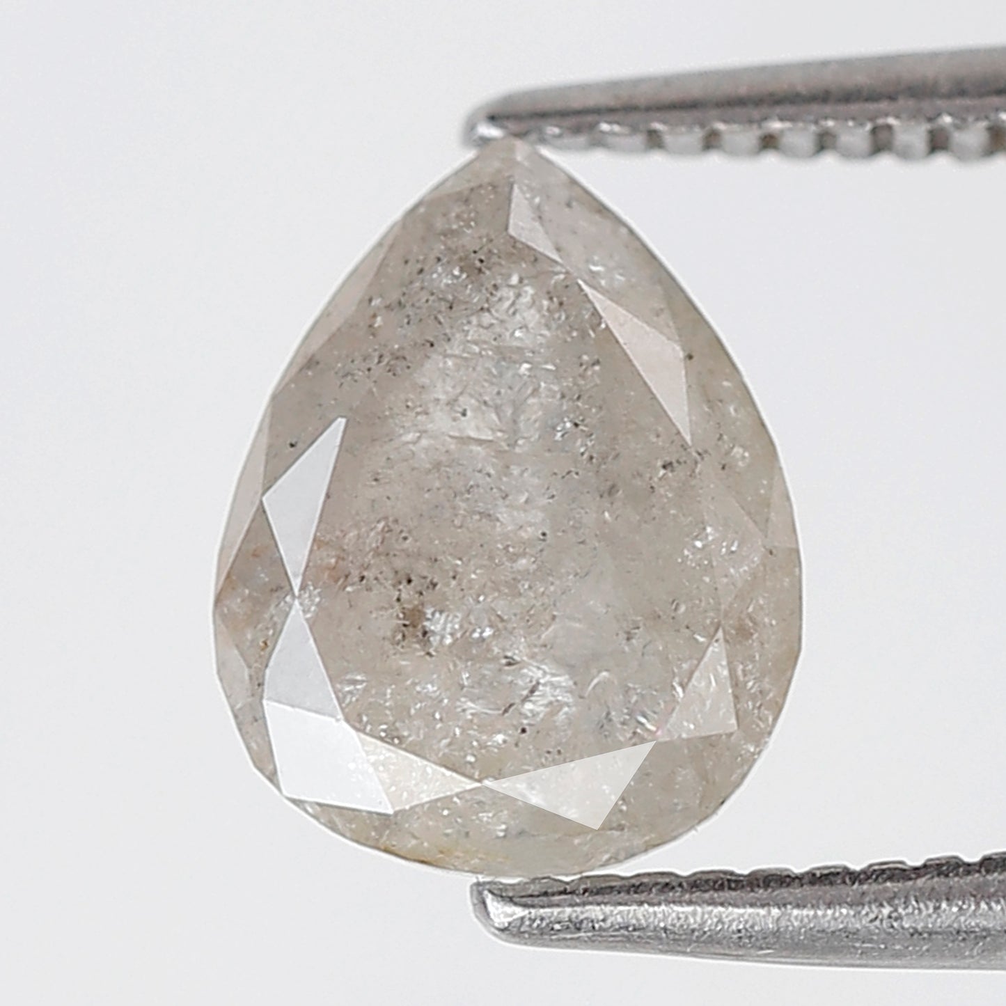 1.36 Ct Pear Shape Salt and Pepper Diamond 8 MM Grey white Color Natural Loose Diamond