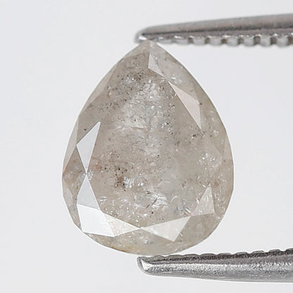 1.36 Ct Pear Shape Salt and Pepper Diamond 8 MM Grey white Color Natural Loose Diamond