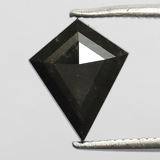 1.22 CT Natural Gray Black Loose Diamond, 10.00 x 8.00 mm Gray Black Salt and Pepper Diamond For Bridal Ring