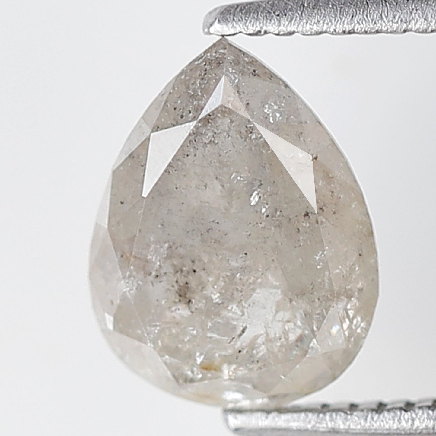 1.36 Ct Pear Shape Salt and Pepper Diamond 8 MM Grey white Color Natural Loose Diamond