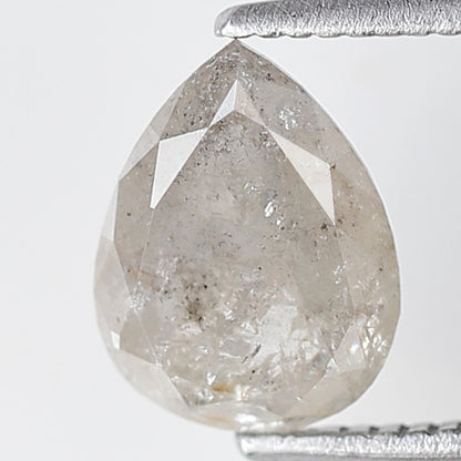 1.36 Ct Pear Shape Salt and Pepper Diamond 8 MM Grey white Color Natural Loose Diamond