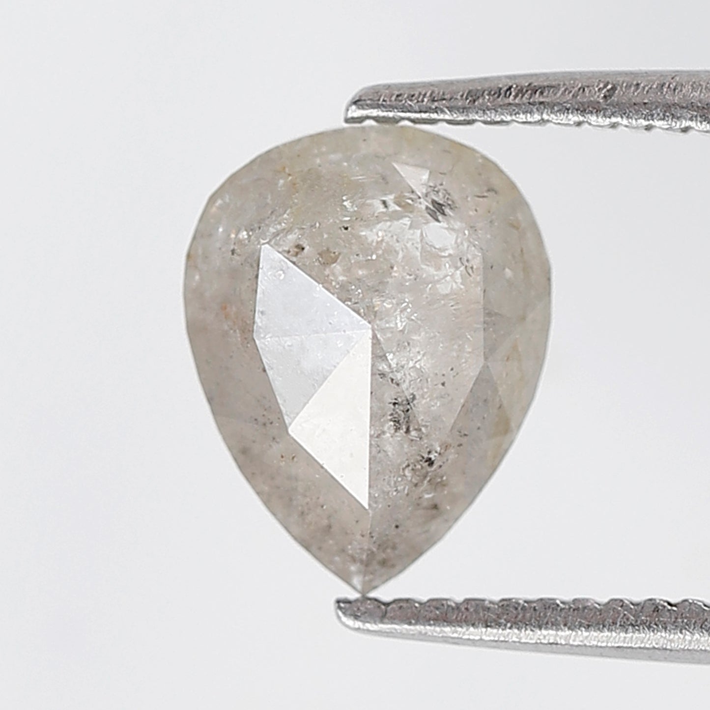 1.36 Ct Pear Shape Salt and Pepper Diamond 8 MM Grey white Color Natural Loose Diamond