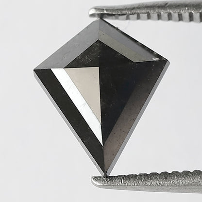 1.22 CT Natural Gray Black Loose Diamond, 10.00 x 8.00 mm Gray Black Salt and Pepper Diamond For Bridal Ring