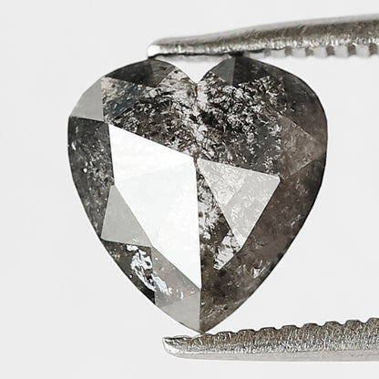 1.11 CT Heart Shape Brownish color salt and pepper diamond 8 mm fancy cut Diamond for Engagement Ring