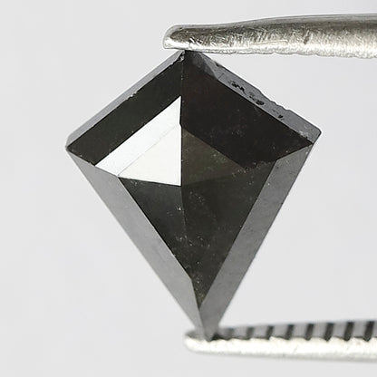 1.22 CT Natural Gray Black Loose Diamond, 10.00 x 8.00 mm Gray Black Salt and Pepper Diamond For Bridal Ring