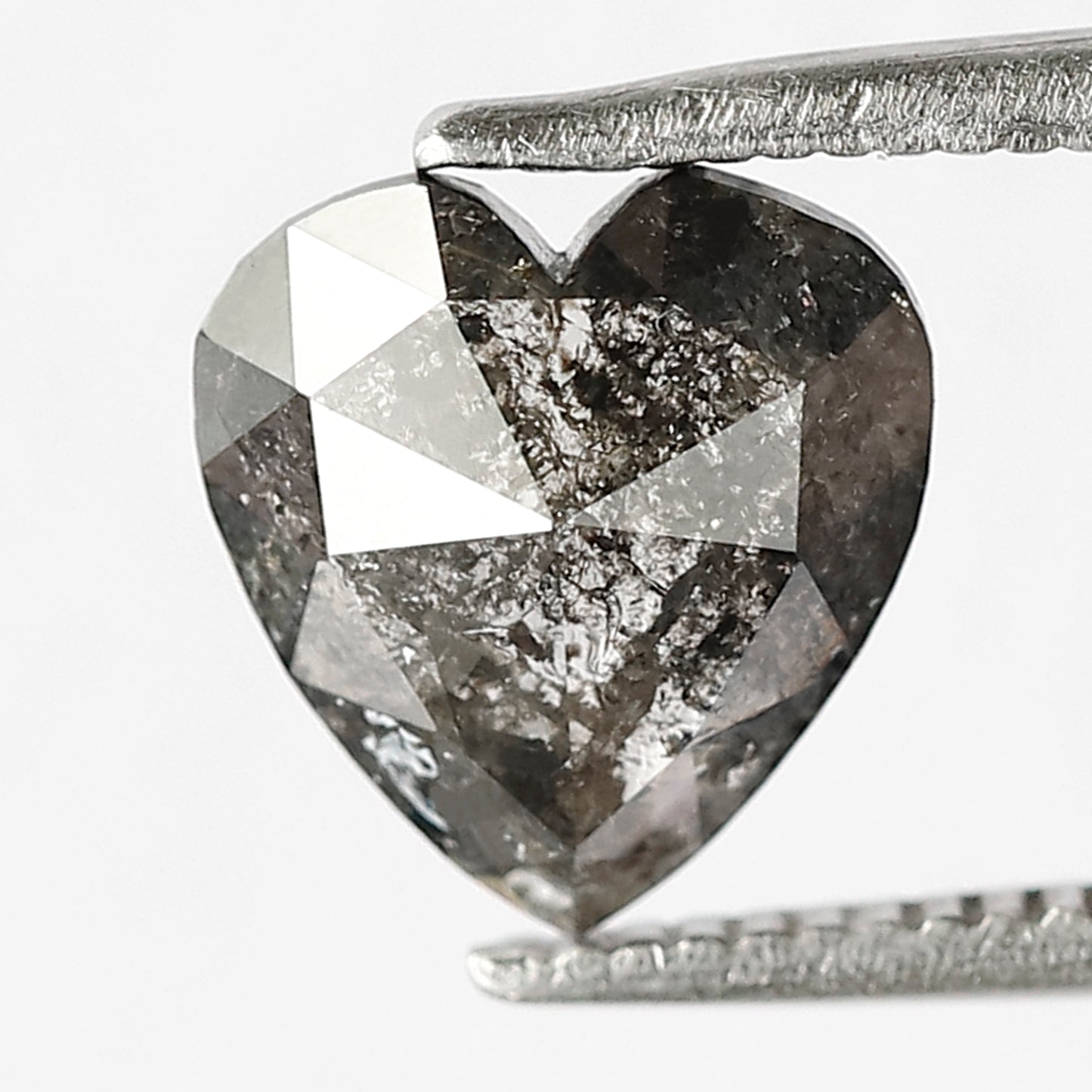 1.11 CT Heart Shape Brownish color salt and pepper diamond 8 mm fancy cut Diamond for Engagement Ring