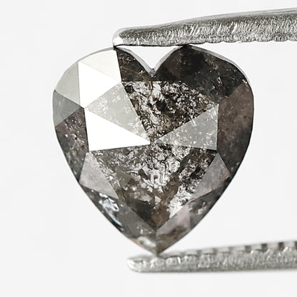 1.11 CT Heart Shape Brownish color salt and pepper diamond 8 mm fancy cut Diamond for Engagement Ring