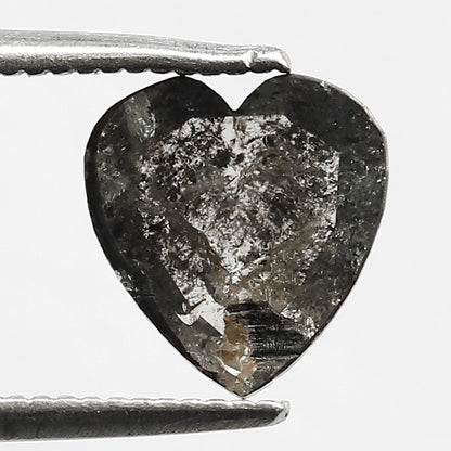 1.11 CT Heart Shape Brownish color salt and pepper diamond 8 mm fancy cut Diamond for Engagement Ring