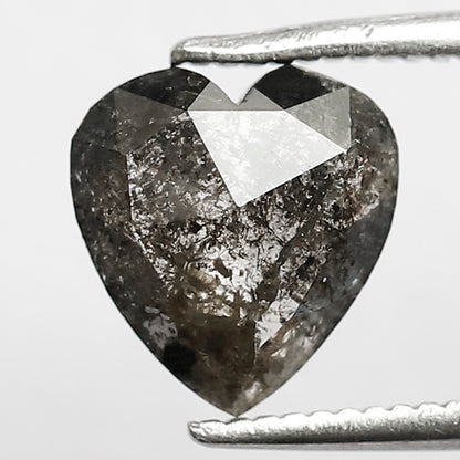 1.11 CT Heart Shape Brownish color salt and pepper diamond 8 mm fancy cut Diamond for Engagement Ring