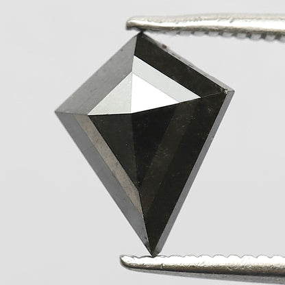1.22 CT Natural Gray Black Loose Diamond, 10.00 x 8.00 mm Gray Black Salt and Pepper Diamond For Bridal Ring