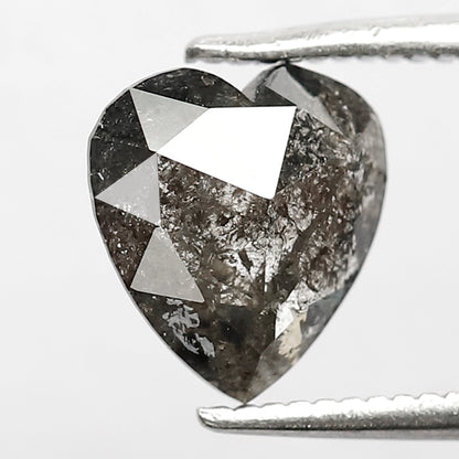 1.11 CT Heart Shape Brownish color salt and pepper diamond 8 mm fancy cut Diamond for Engagement Ring