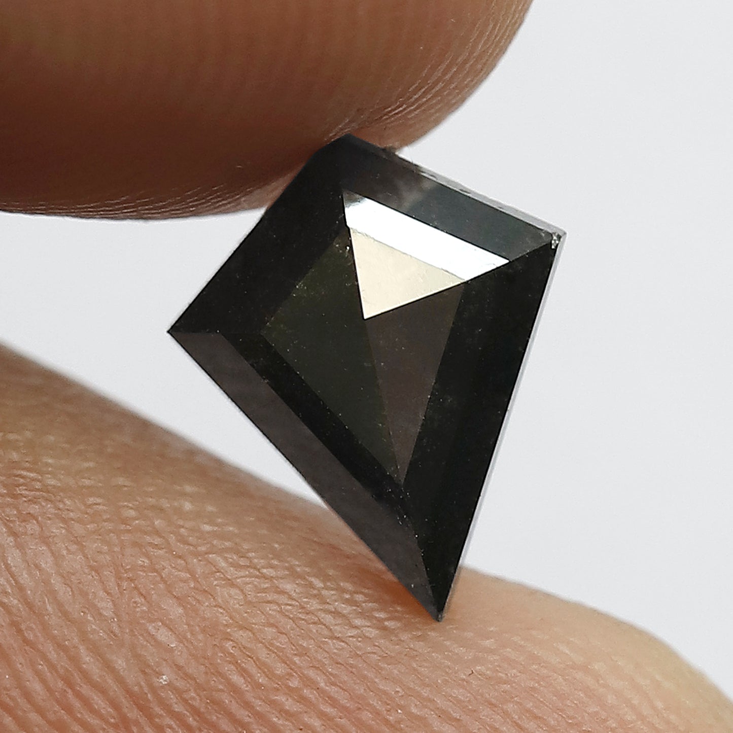 1.22 CT Natural Gray Black Loose Diamond, 10.00 x 8.00 mm Gray Black Salt and Pepper Diamond For Bridal Ring