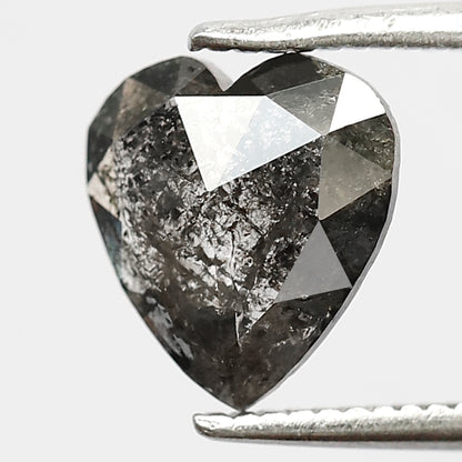 1.11 CT Heart Shape Brownish color salt and pepper diamond 8 mm fancy cut Diamond for Engagement Ring