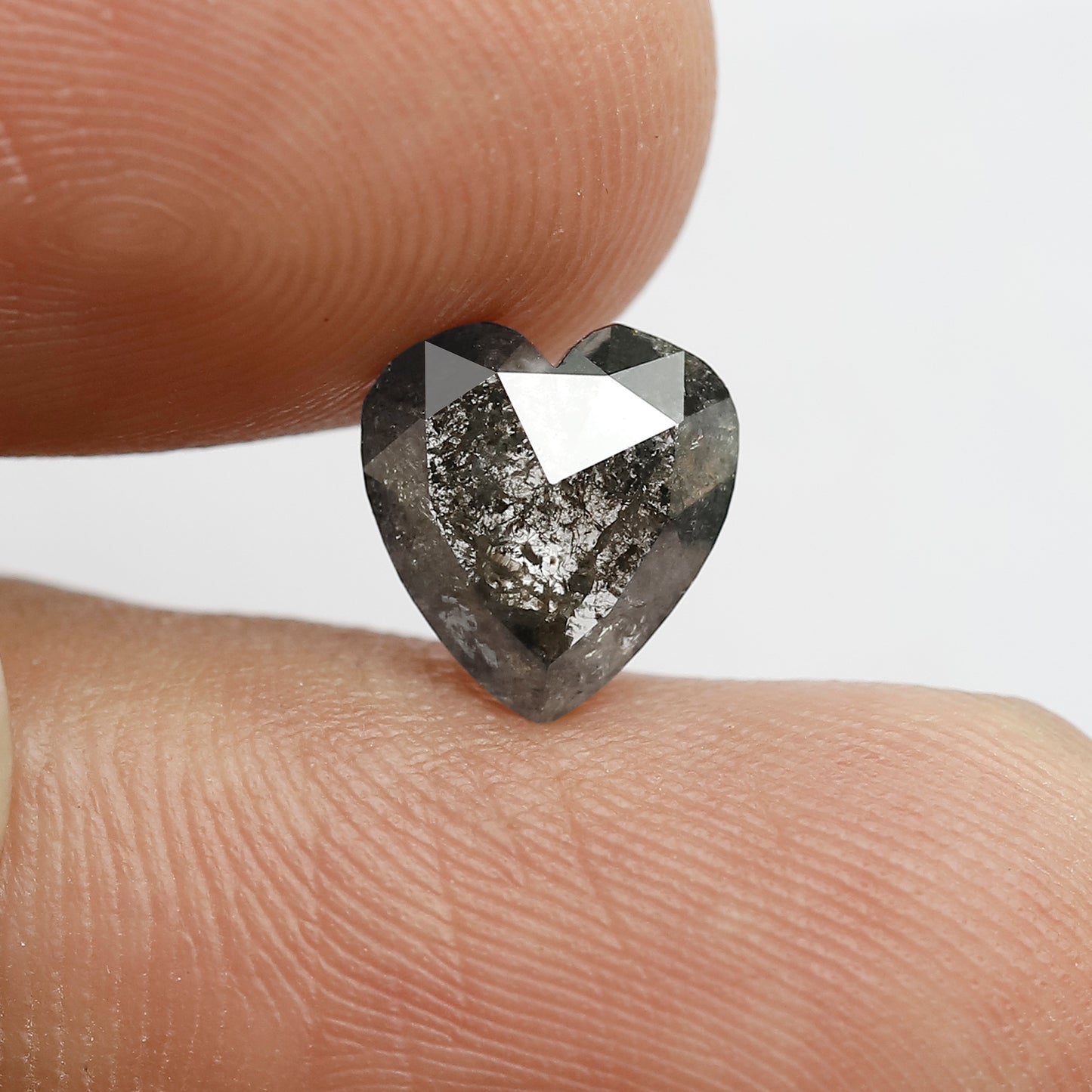 1.11 CT Heart Shape Brownish color salt and pepper diamond 8 mm fancy cut Diamond for Engagement Ring